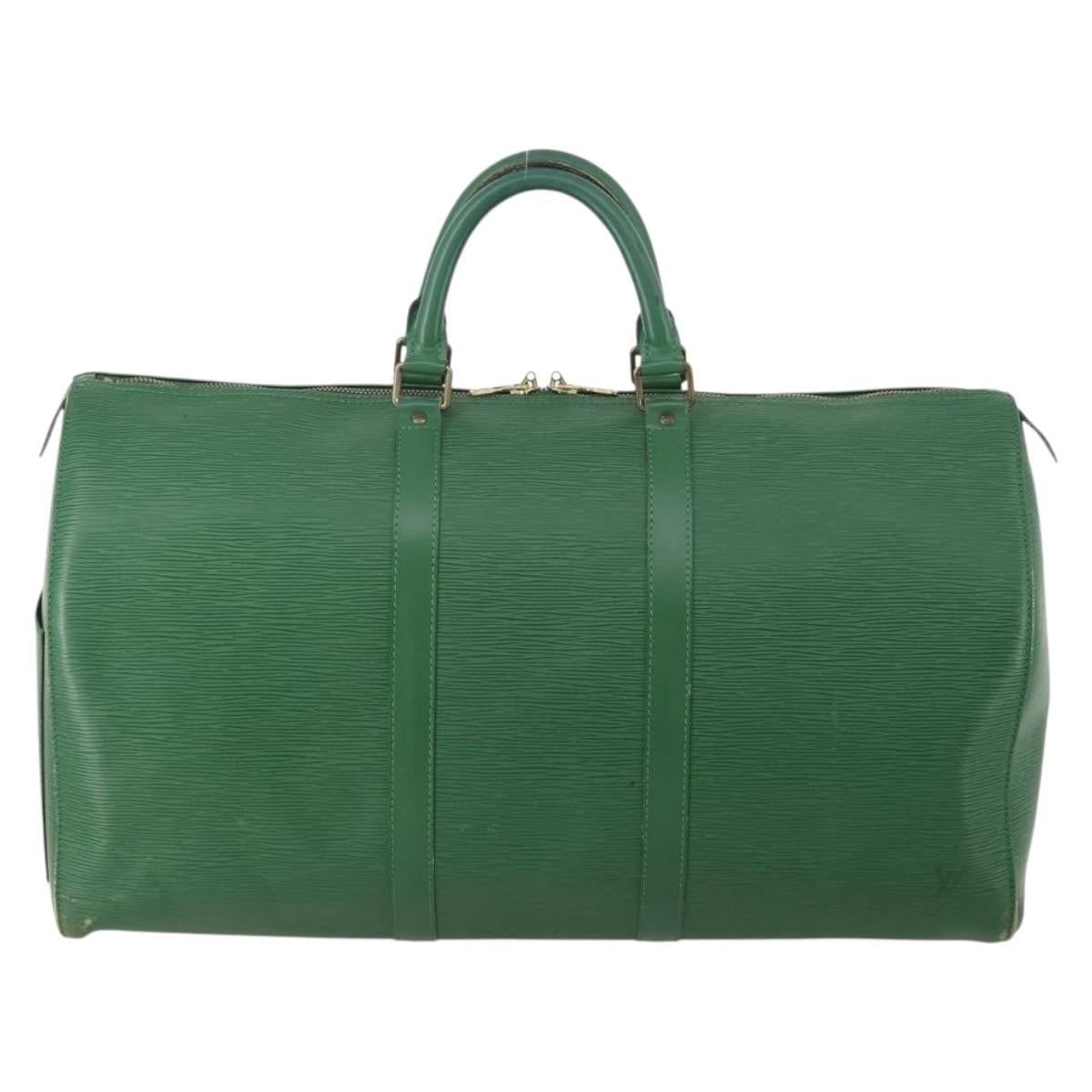 LOUIS VUITTON Epi Keepall 50 Boston Bag Green M42964 LV Auth 201319