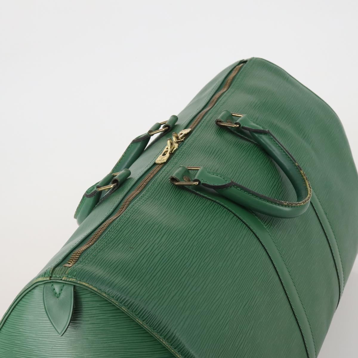 LOUIS VUITTON Epi Keepall 50 Boston Bag Green M42964 LV Auth 201319