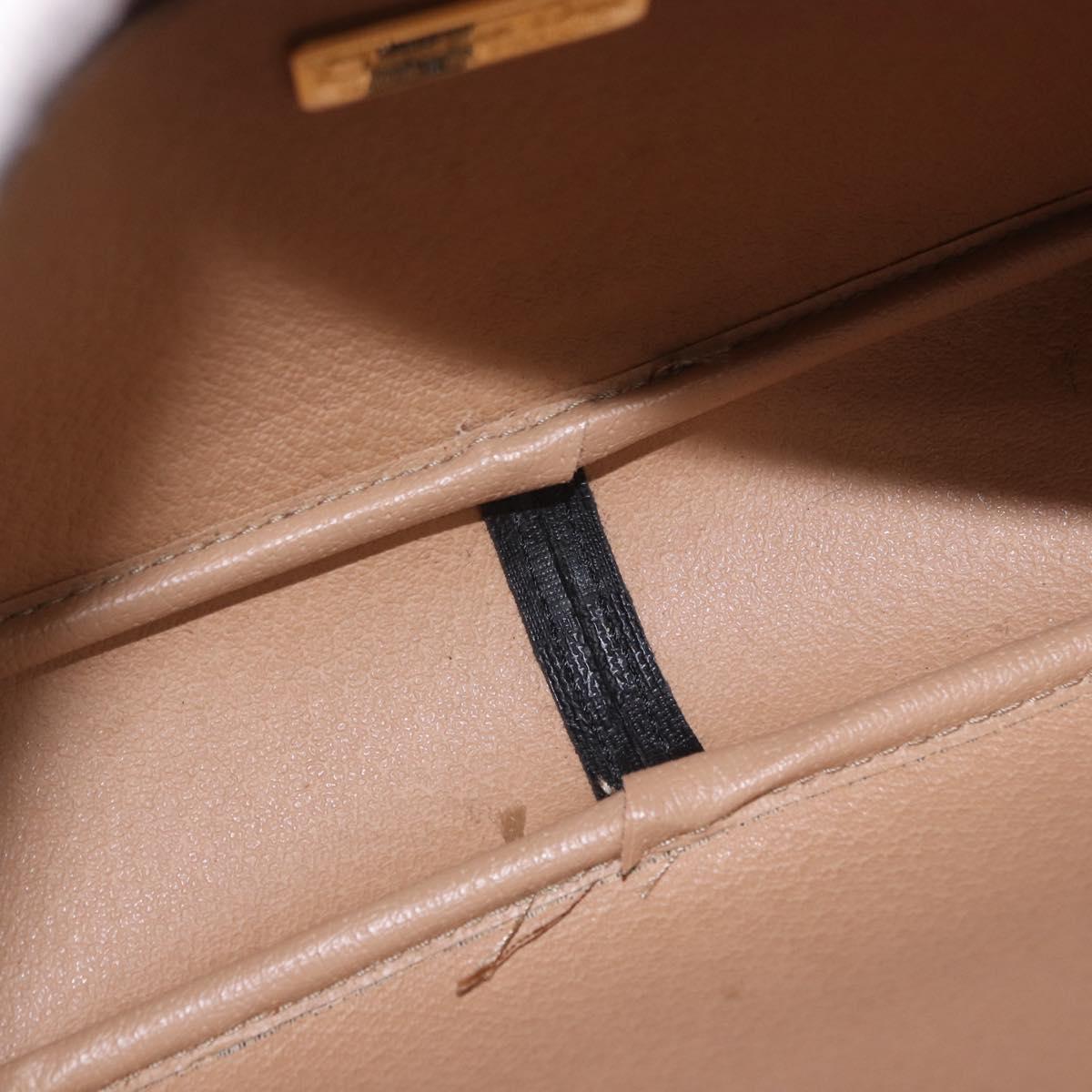 Christian Dior Trotter Shoulder Bag PVC Leather Black Gold Tone Auth 201320