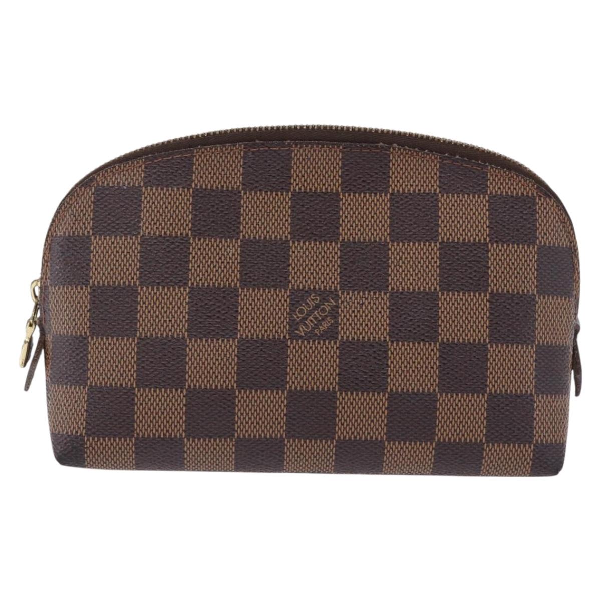 LOUIS VUITTON Damier Ebene Pochette Cosmetic PM Pouch N47516 LV Auth 201322A