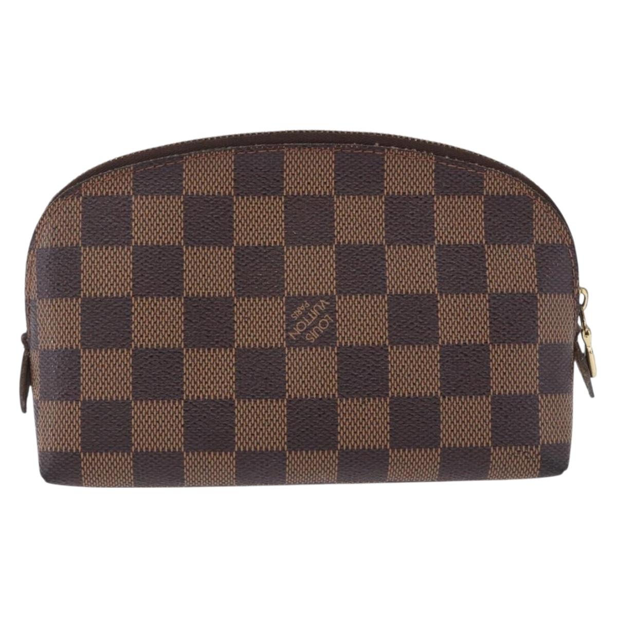 LOUIS VUITTON Damier Ebene Pochette Cosmetic PM Pouch N47516 LV Auth 201322A