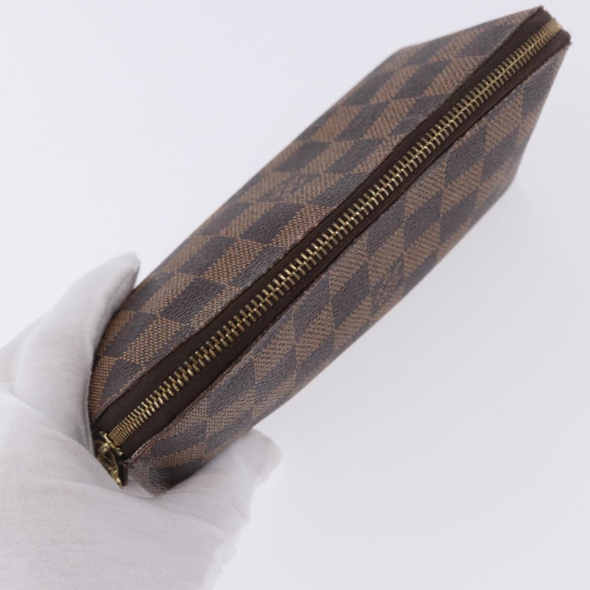 LOUIS VUITTON Damier Ebene Pochette Cosmetic PM Pouch N47516 LV Auth 201322A