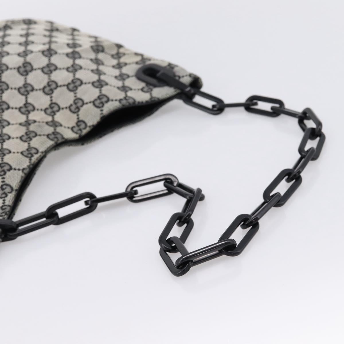 GUCCI GG Canvas Chain Shoulder Bag Black 001 4168 Auth 201323A