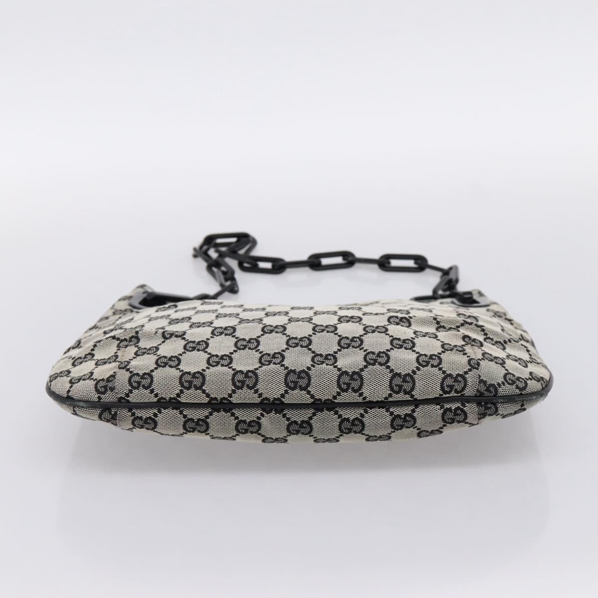 GUCCI GG Canvas Chain Shoulder Bag Black 001 4168 Auth 201323A