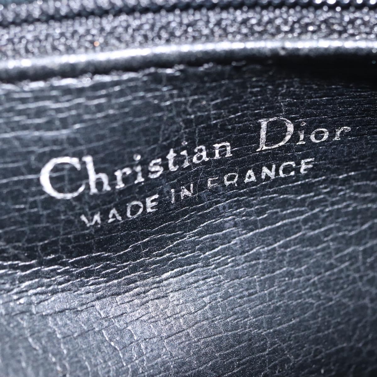 Christian Dior Hand Bag Leather 2way Black Gold Tone Auth 201324