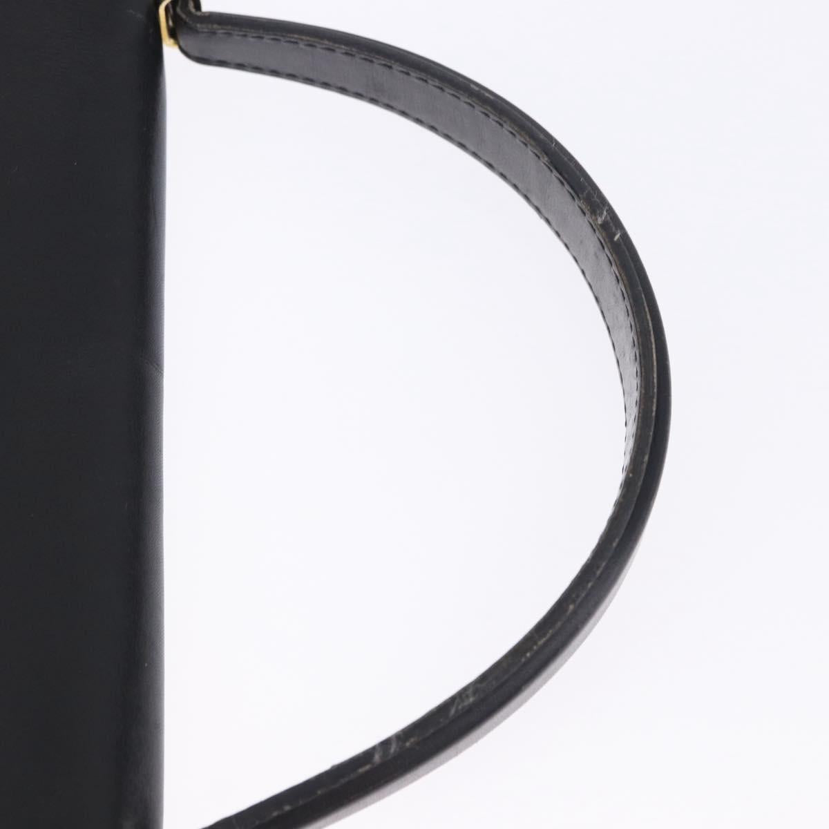 Christian Dior Hand Bag Leather 2way Black Gold Tone Auth 201324