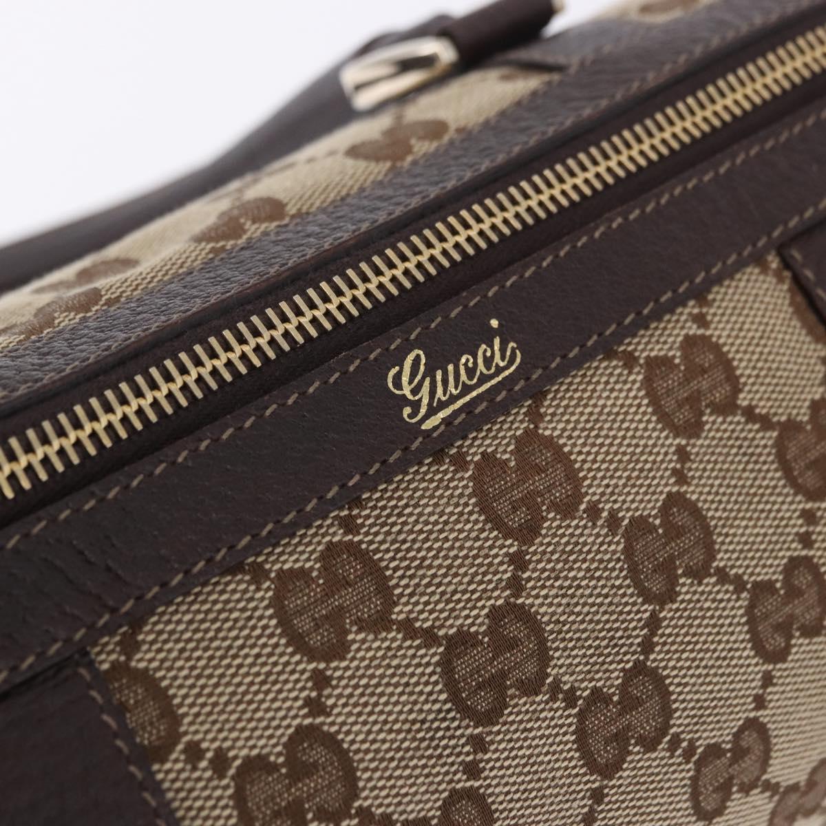 GUCCI GG Canvas Hand Bag Beige Gold Tone 130942 Auth 201326V