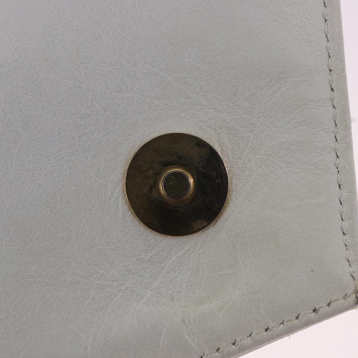 CHANEL Matelasse Chain Shoulder Bag Vinyl White Gold Tone CC Auth 201328