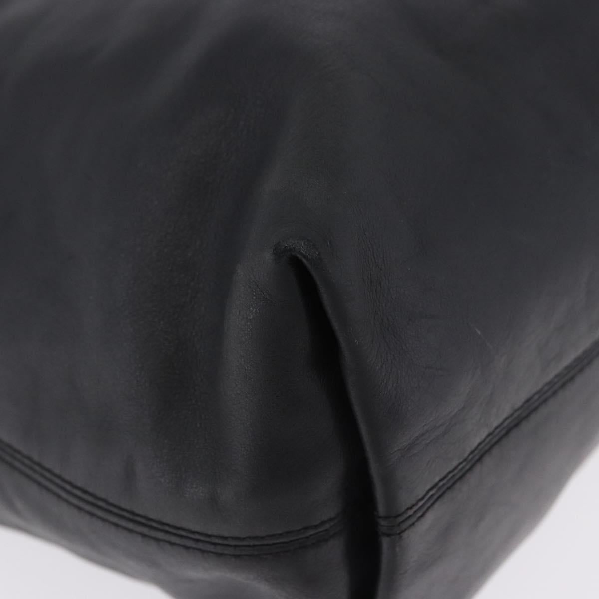 CHANEL Tote Bag Lamb Skin Black CC Auth 201339A