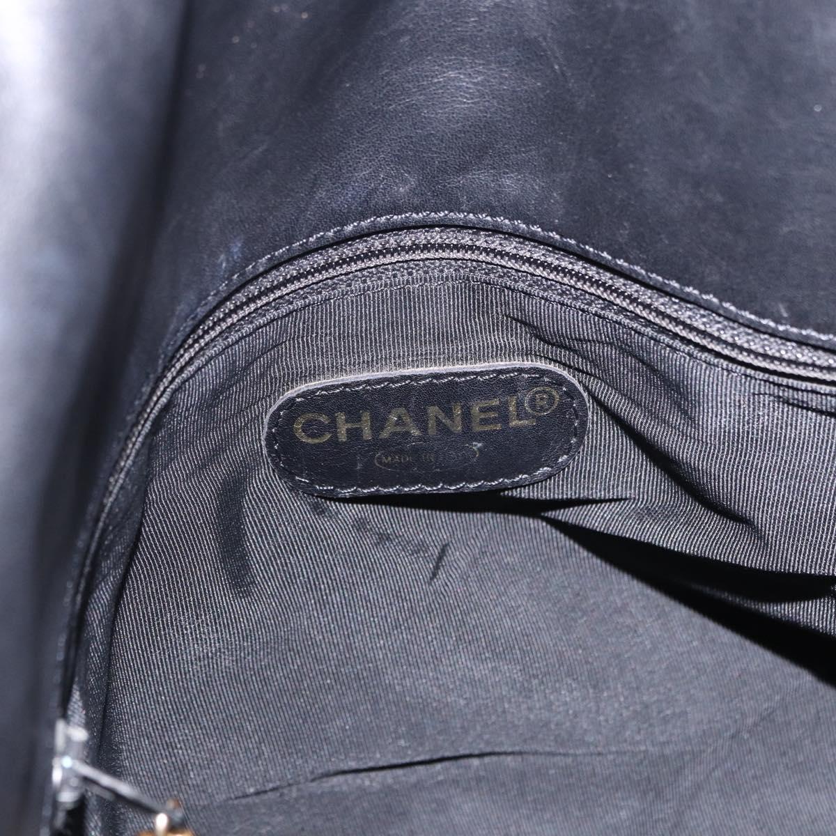 CHANEL Tote Bag Lamb Skin Black CC Auth 201339A