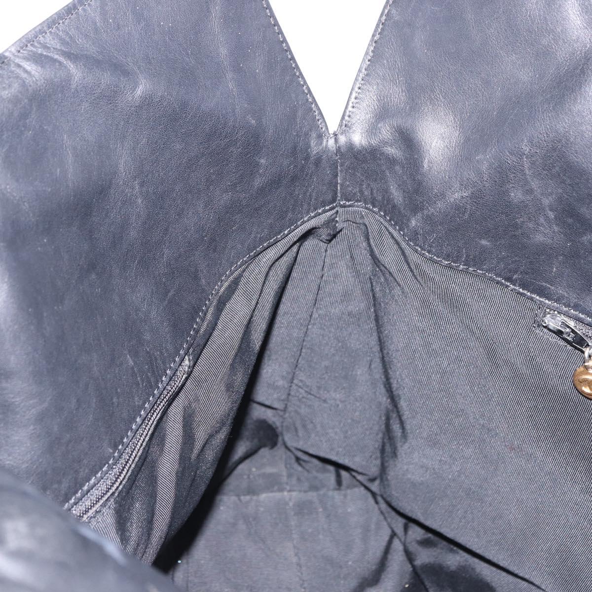 CHANEL Tote Bag Lamb Skin Black CC Auth 201339A