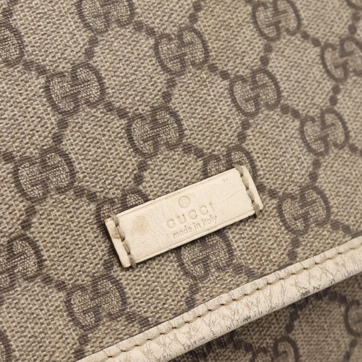 GUCCI GG Supreme Shoulder Bag PVC Beige Silver 201732 Auth 201340