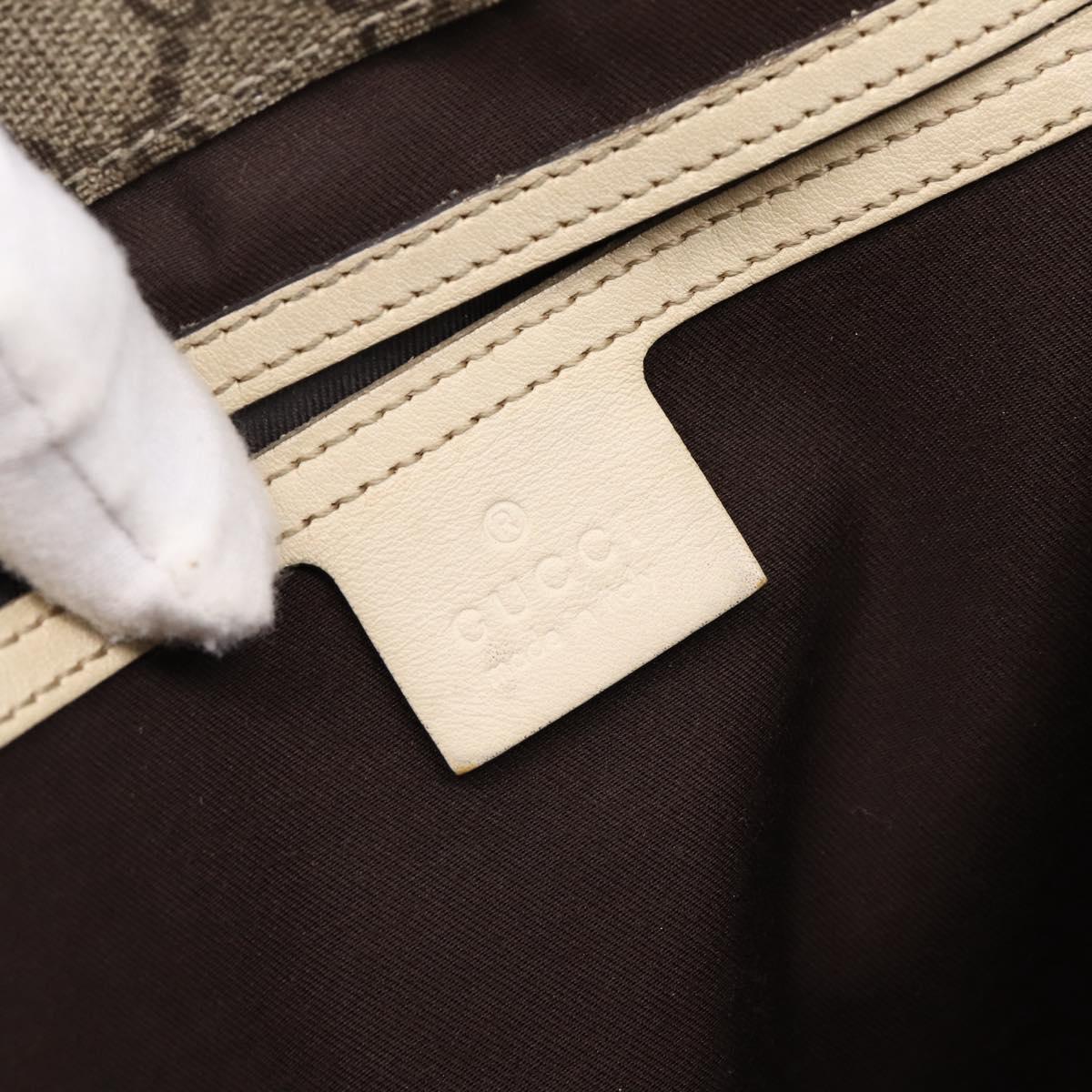 GUCCI GG Supreme Shoulder Bag PVC Beige Silver 201732 Auth 201340