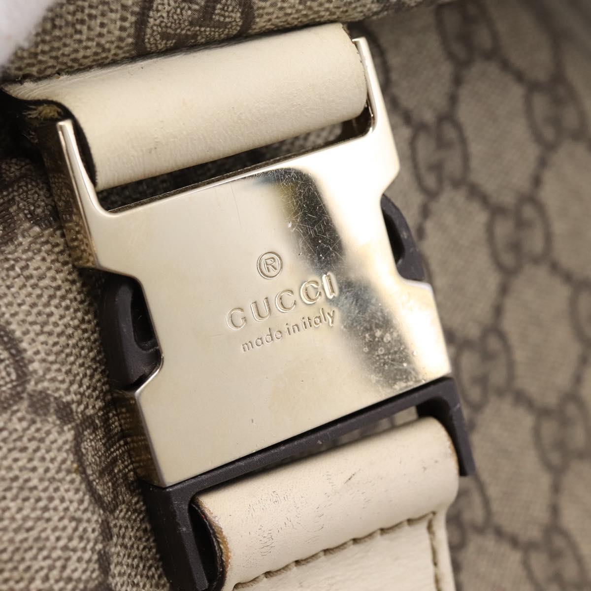 GUCCI GG Supreme Shoulder Bag PVC Beige Silver 201732 Auth 201340