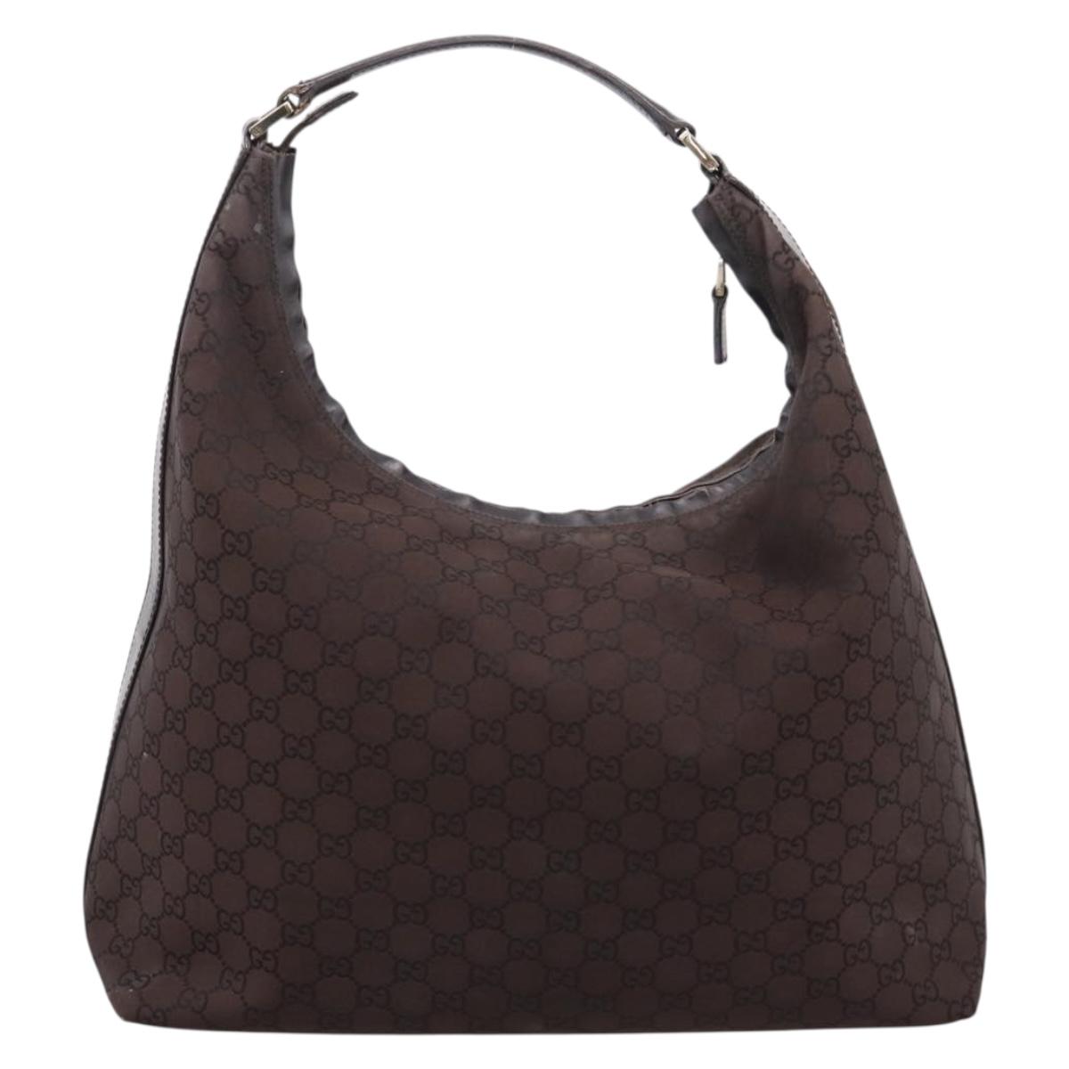 GUCCI GG Canvas Shoulder Bag Outlet Brown Gold 257279 Auth 201342A