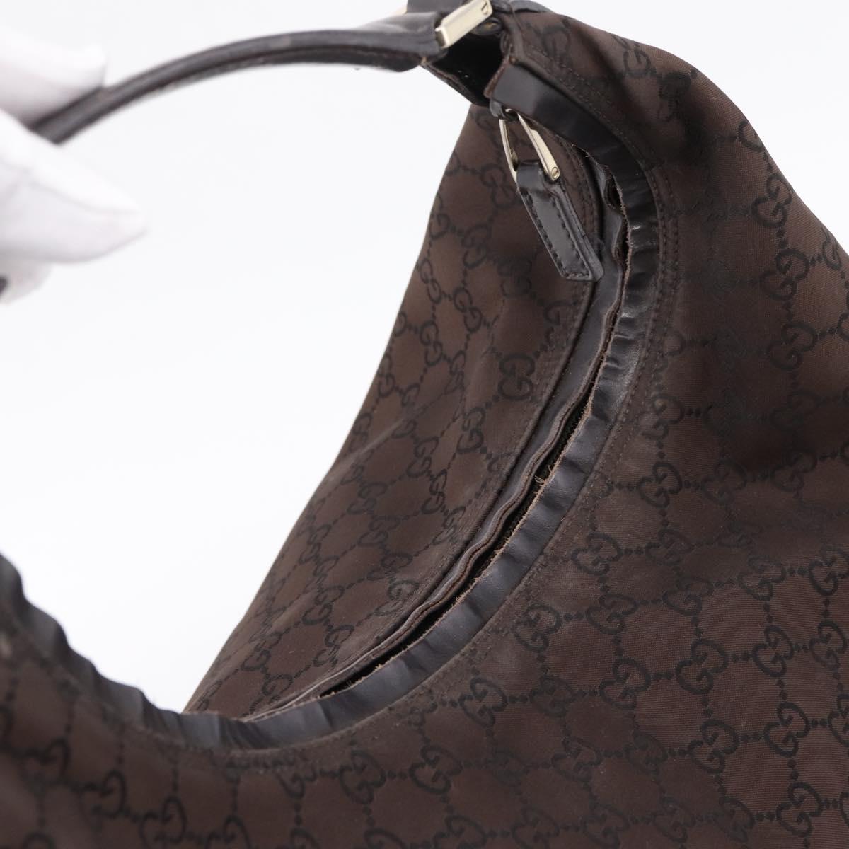 GUCCI GG Canvas Shoulder Bag Outlet Brown Gold 257279 Auth 201342A