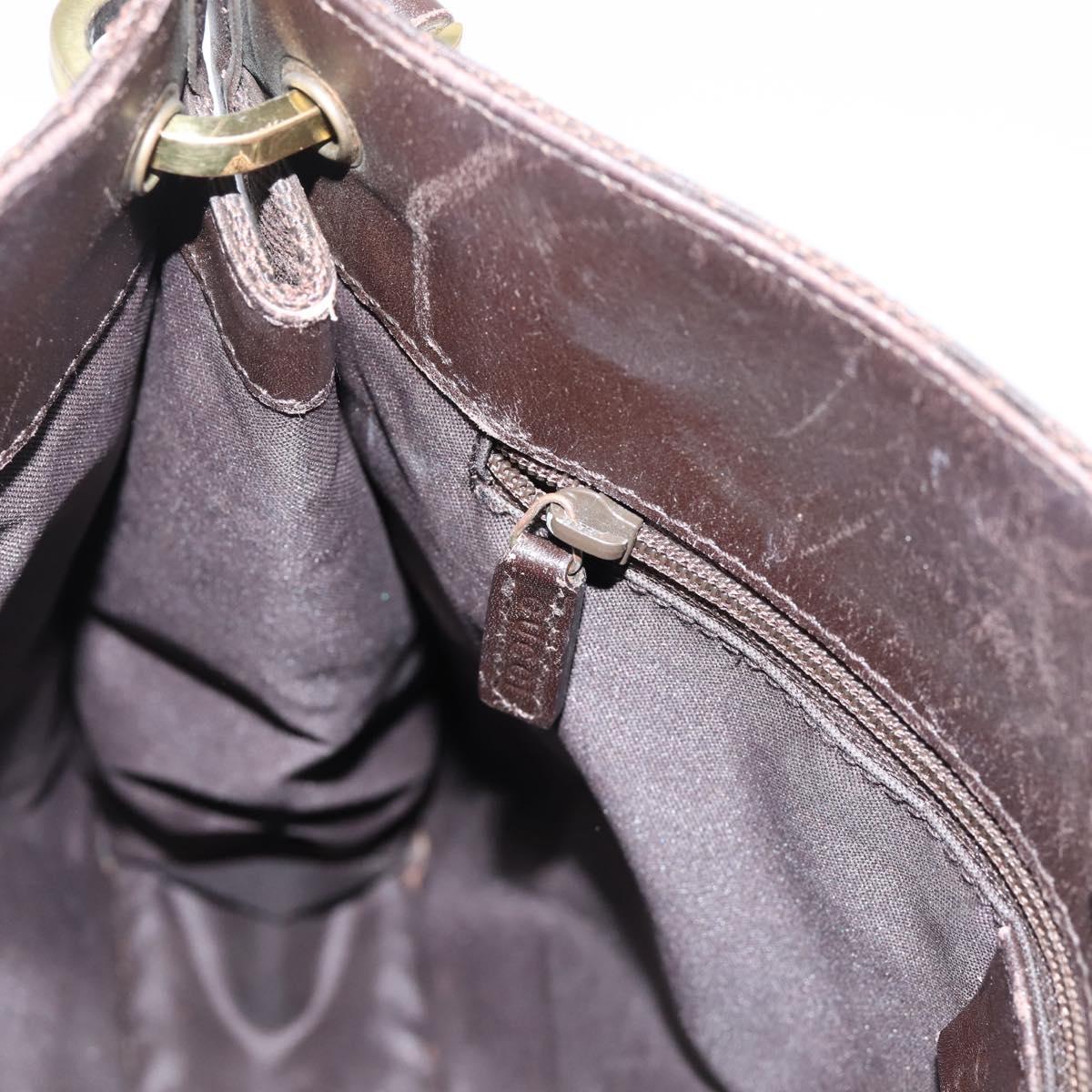 GUCCI GG Canvas Shoulder Bag Brown Gold 91762 Auth 201343