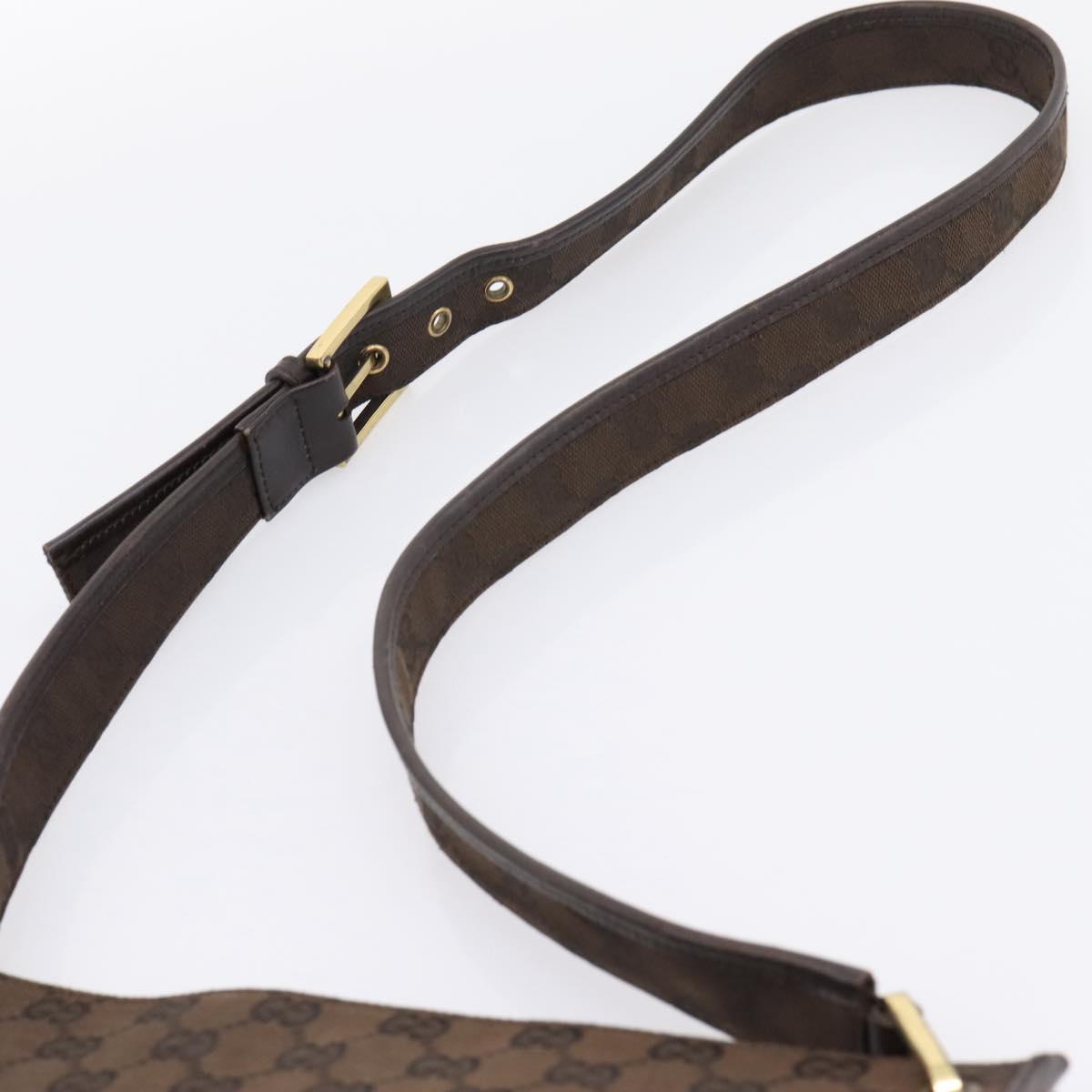GUCCI GG Canvas Shoulder Bag Brown Gold 91762 Auth 201343