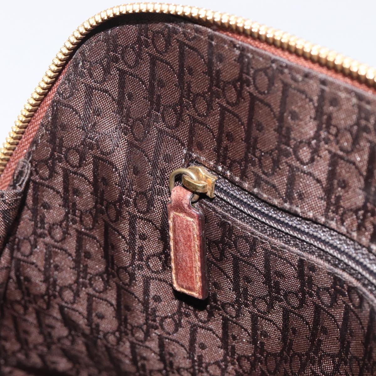 Christian Dior Straight Chic Hand Bag Canvas Beige Gold Auth 201348