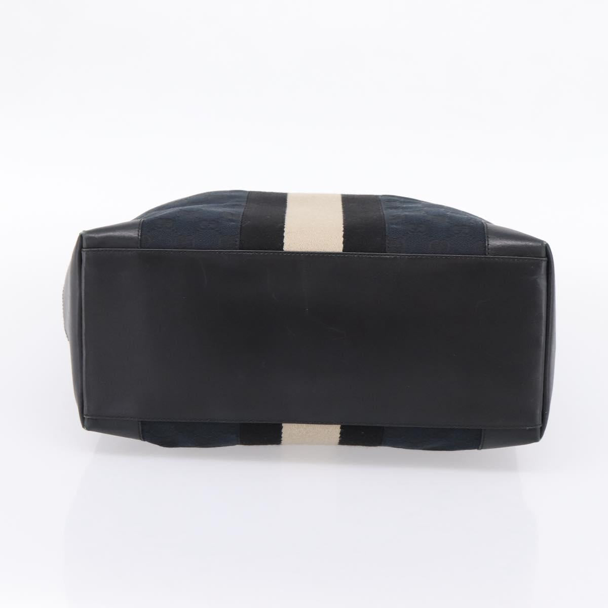 GUCCI GG Canvas Hand Bag Black Silver 002 1093 3444 Auth 201351