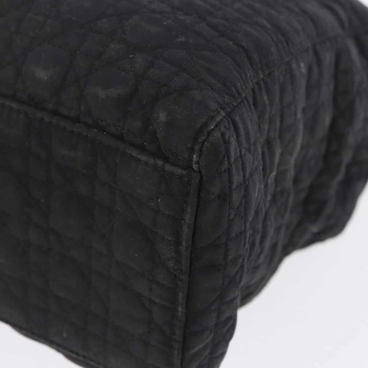 Christian Dior Lady Dior Canage Hand Bag Canvas Black Gold Auth 201352