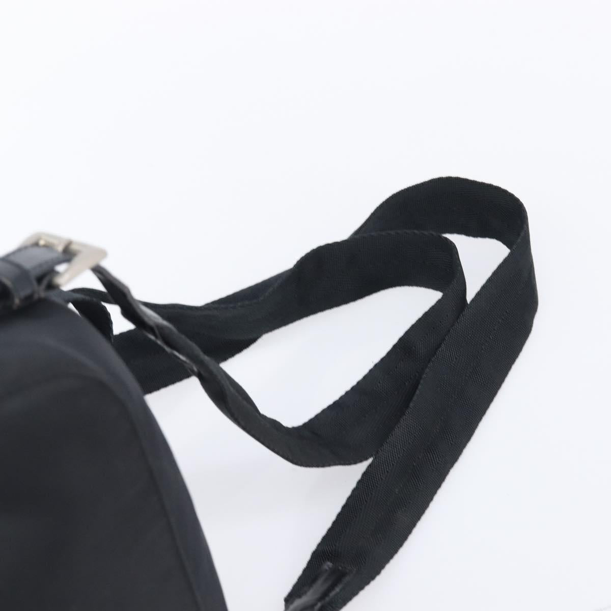 PRADA Backpack Nylon Black Silver Auth 201355
