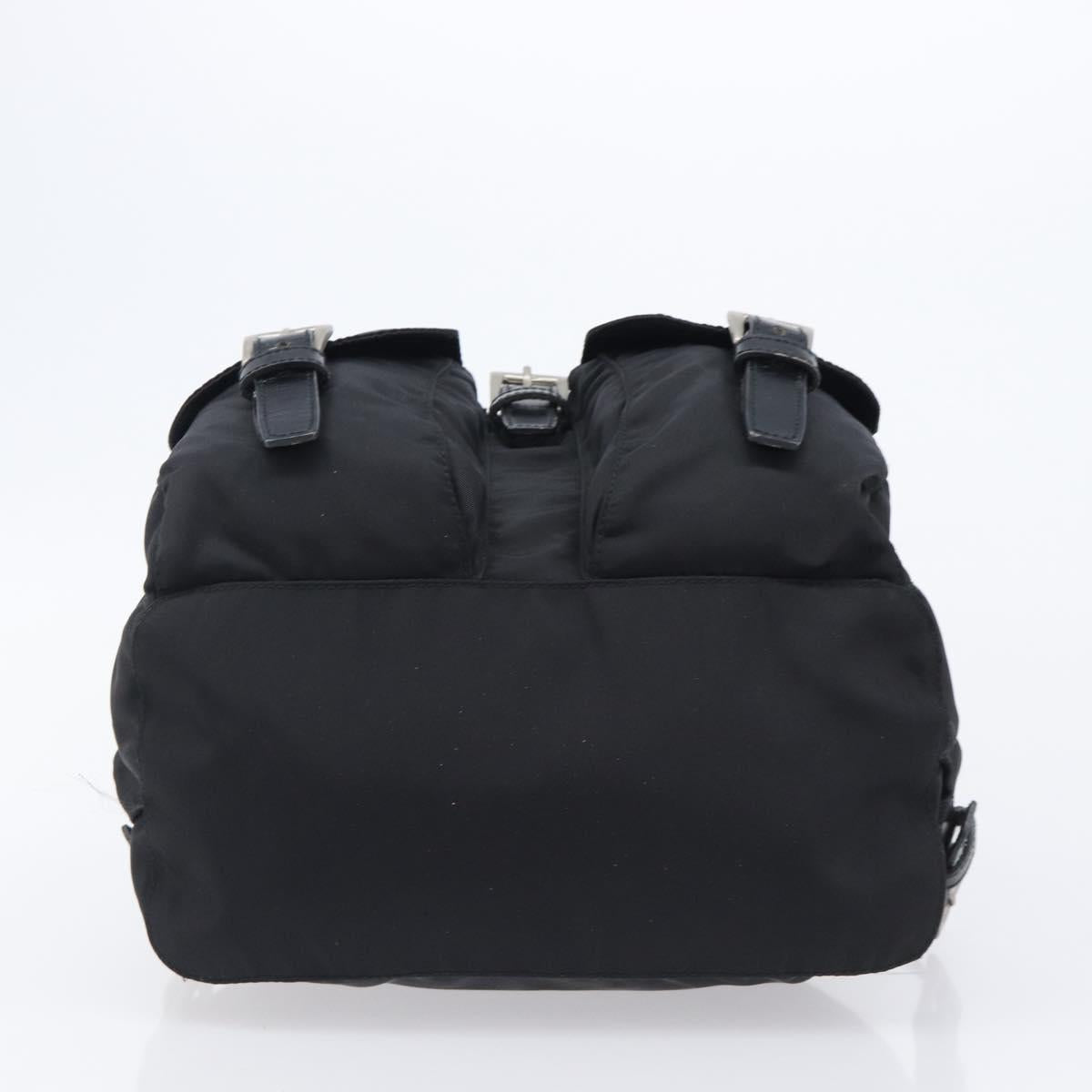 PRADA Backpack Nylon Black Silver Auth 201355