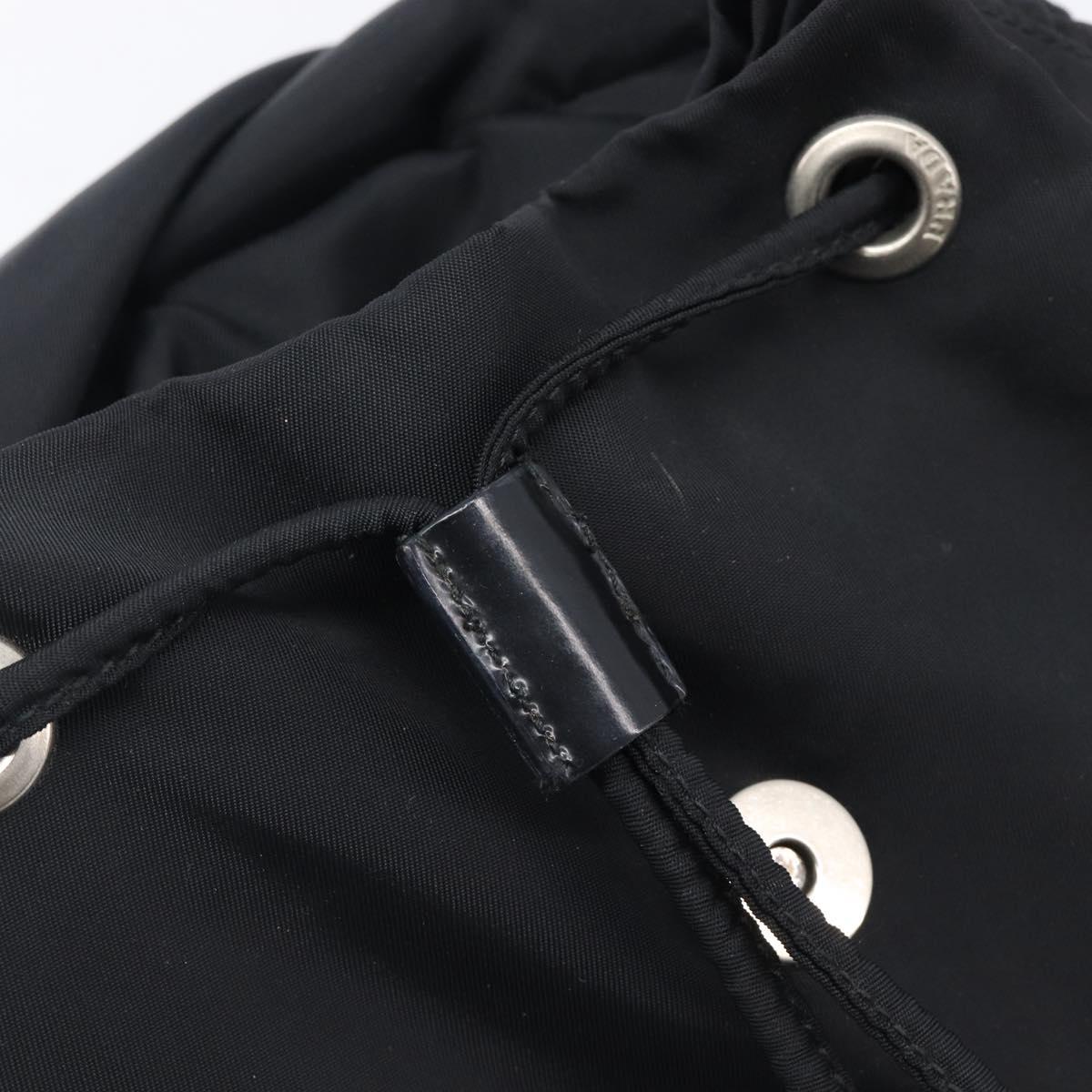 PRADA Backpack Nylon Black Silver Auth 201355