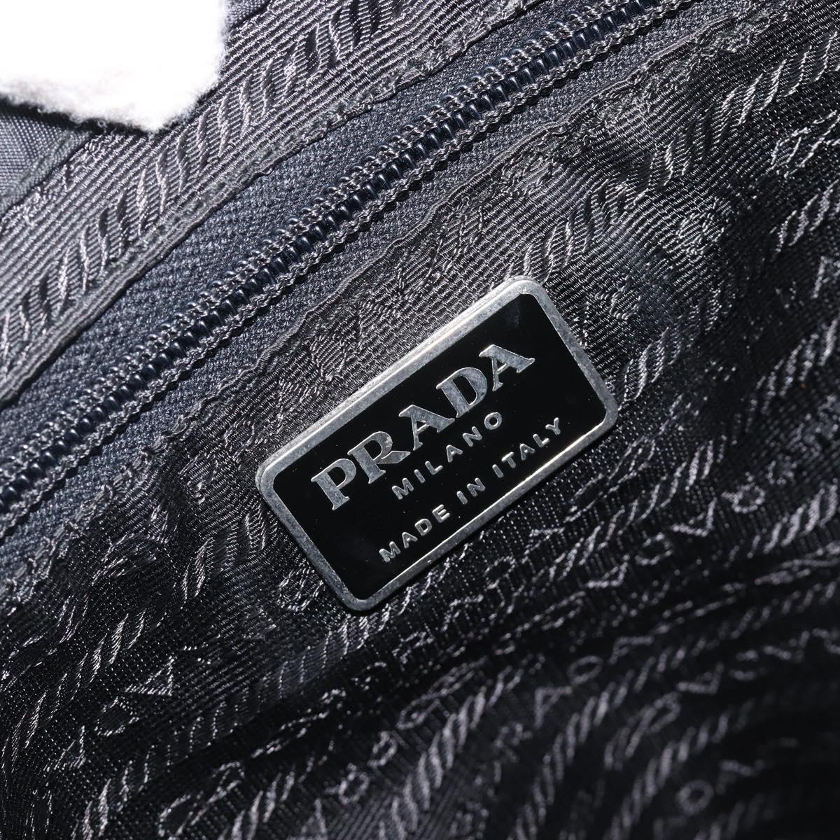 PRADA Backpack Nylon Black Silver Auth 201355
