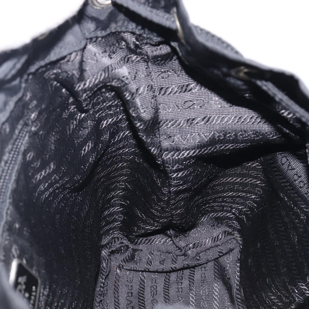 PRADA Backpack Nylon Black Silver Auth 201355