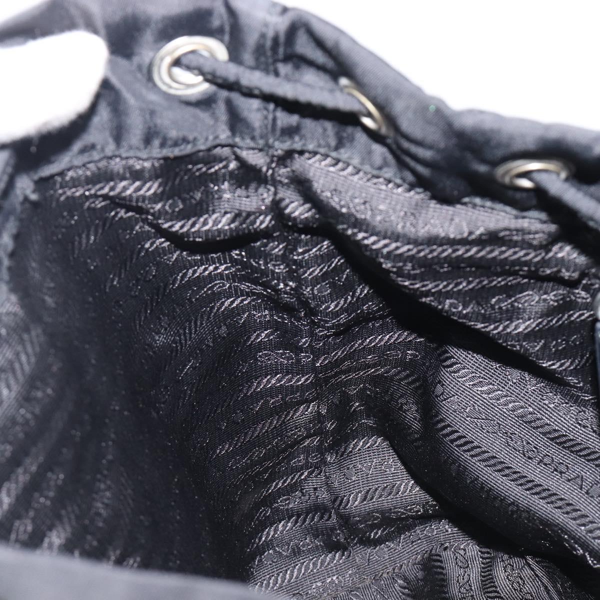 PRADA Backpack Nylon Black Silver Auth 201355
