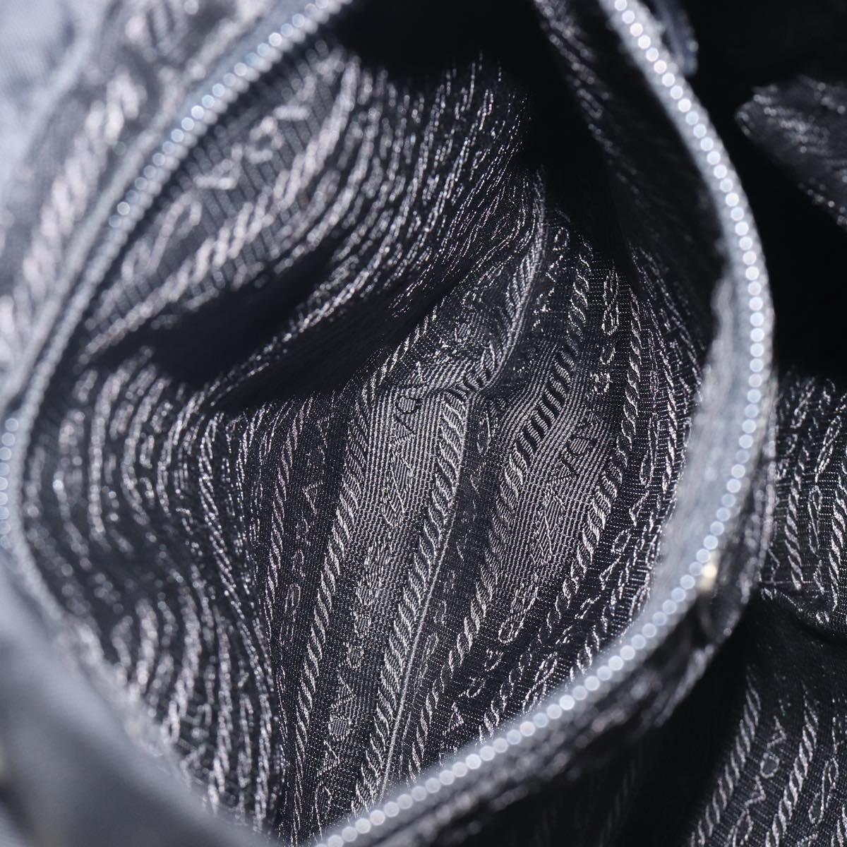PRADA Backpack Nylon Black Silver Auth 201355