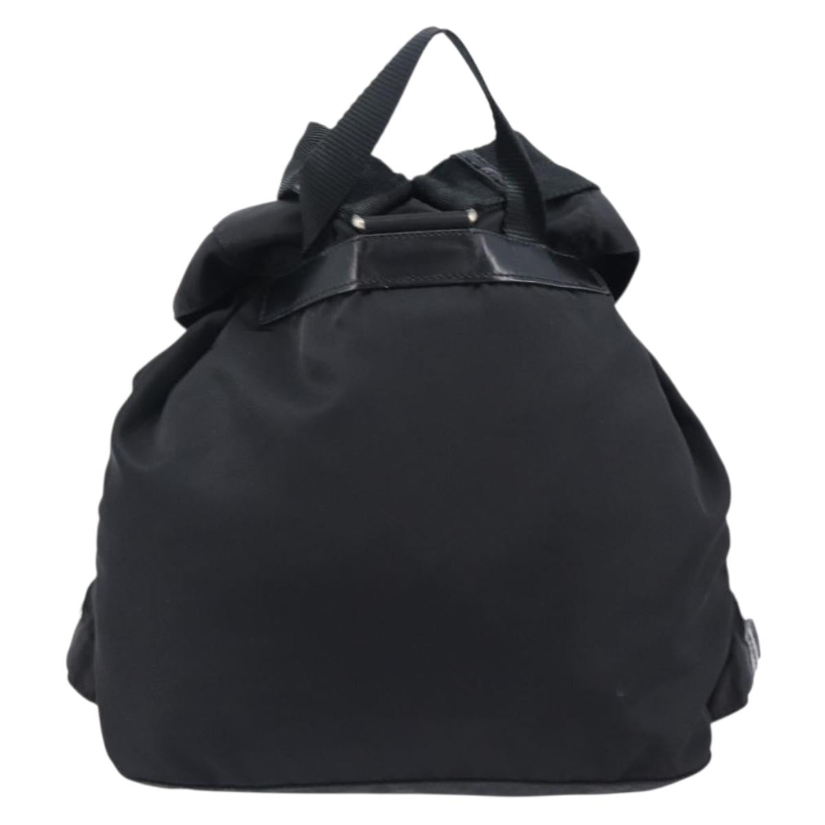 PRADA Backpack Nylon Black Silver Auth 201355