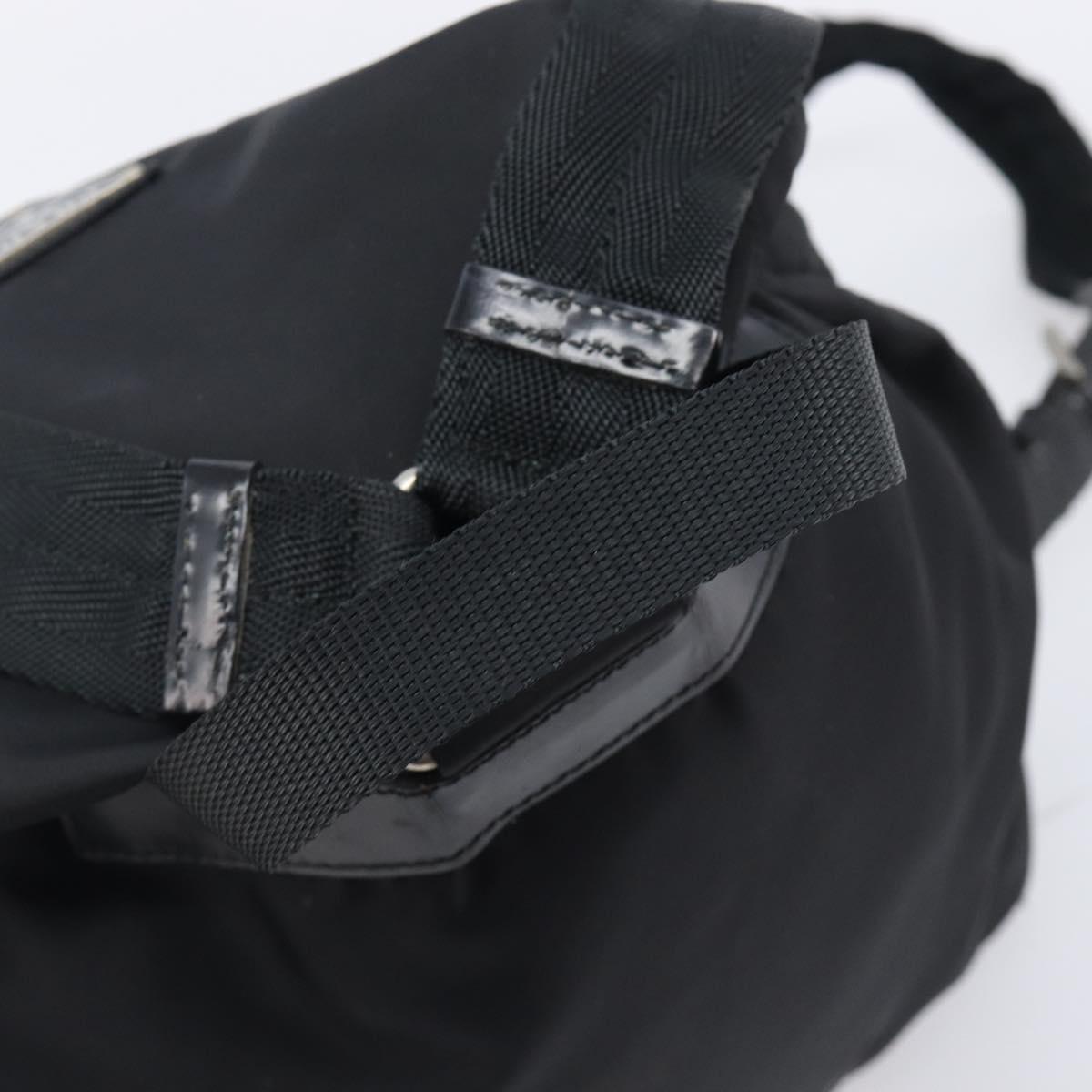 PRADA Backpack Nylon Black Silver Auth 201355