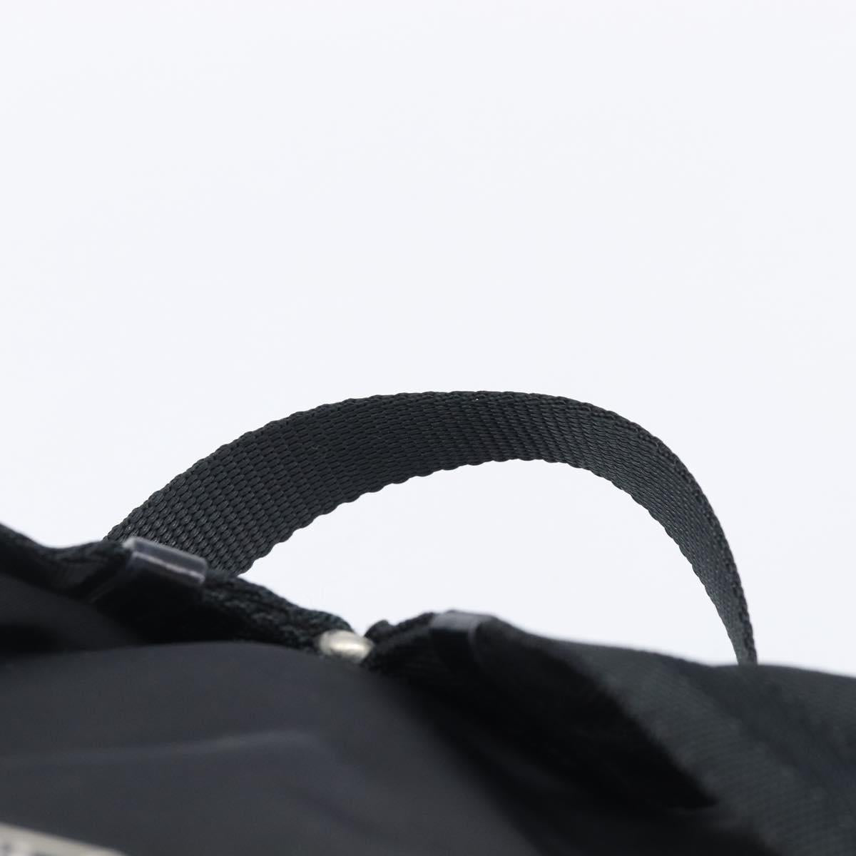PRADA Backpack Nylon Black Silver Auth 201355