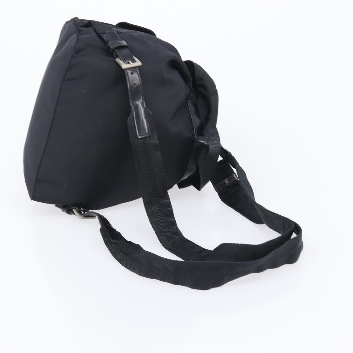 PRADA Backpack Nylon Black Silver Auth 201355