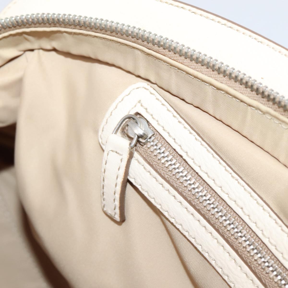 Christian Dior Street Chic Trotter Canvas Hand Bag Beige Silver Auth 201360A