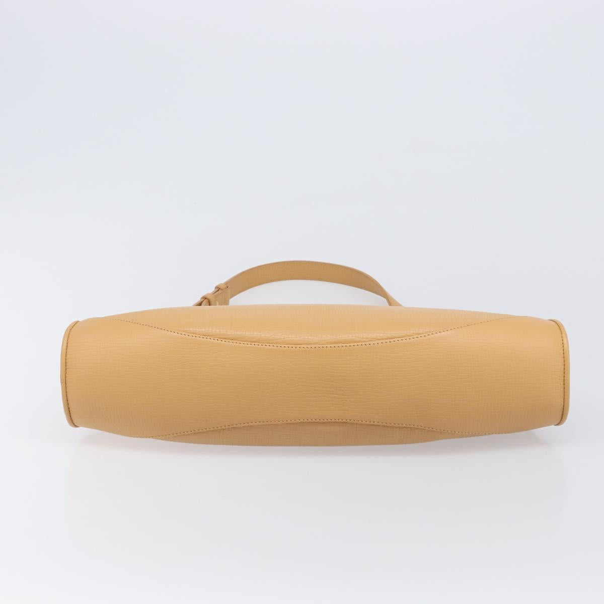 LOEWE Shoulder Bag Leather Beige Gold Auth 201364V