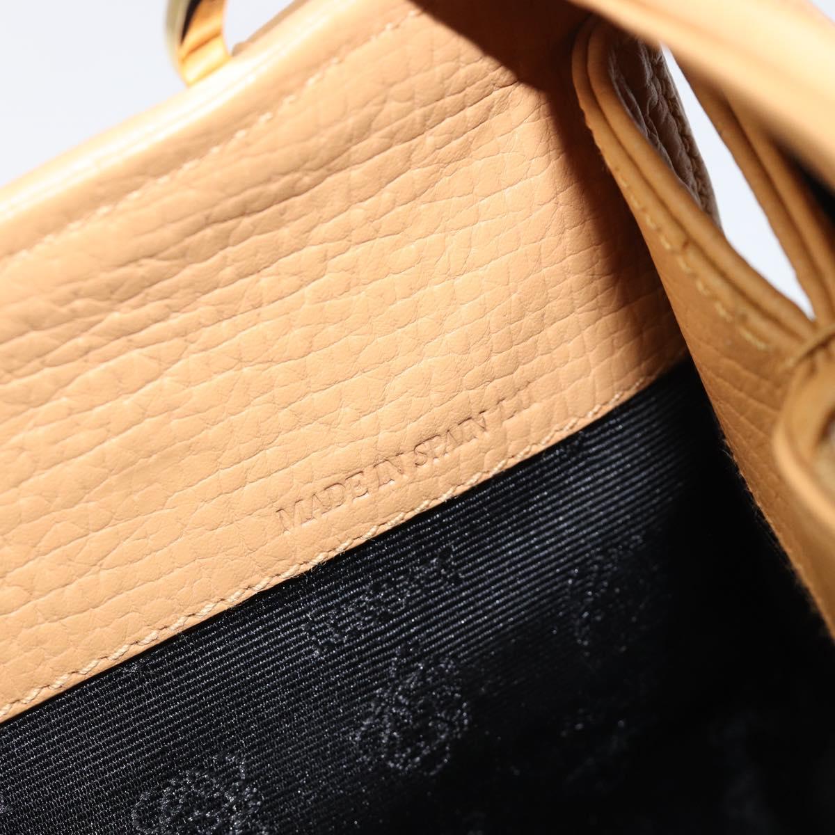 LOEWE Shoulder Bag Leather Beige Gold Auth 201364V
