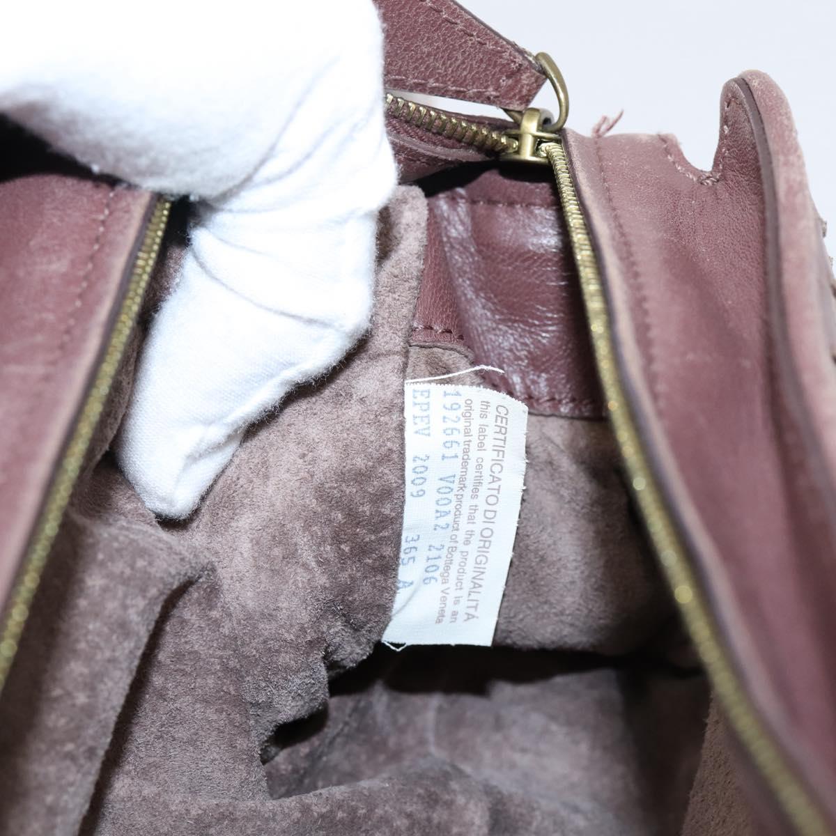 BOTTEGA VENETA INTRECCIATO Shoulder Bag Leather Brown Gold 192661 Auth 201370A