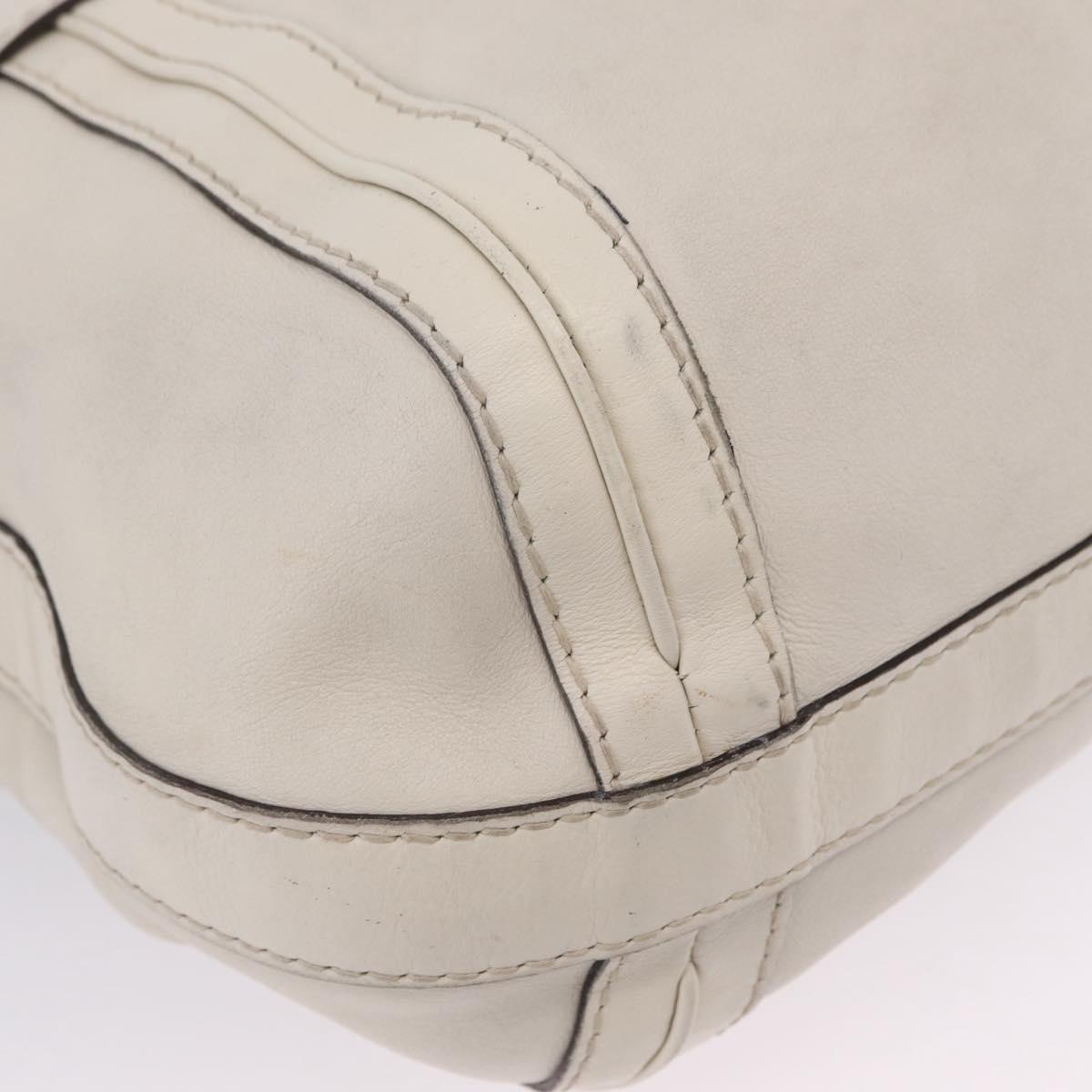 GUCCI GG Marmont Shoulder Bag Leather 2way White Gold 247185 Auth 201371A