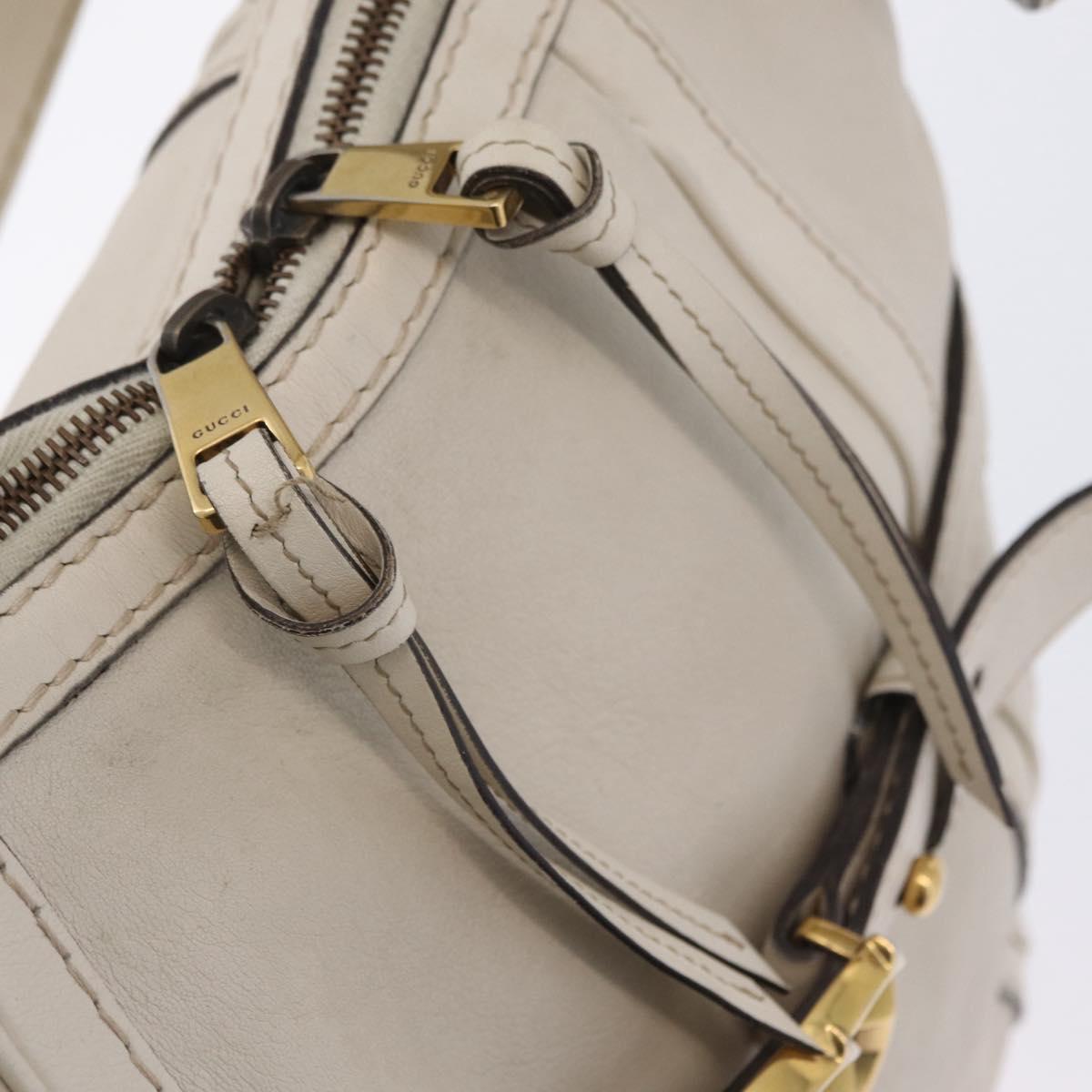 GUCCI GG Marmont Shoulder Bag Leather 2way White Gold 247185 Auth 201371A