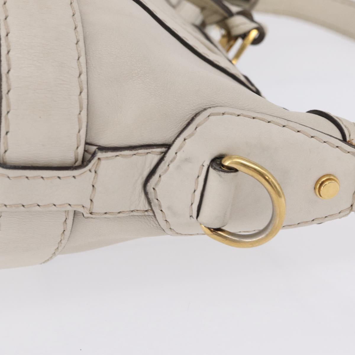 GUCCI GG Marmont Shoulder Bag Leather 2way White Gold 247185 Auth 201371A