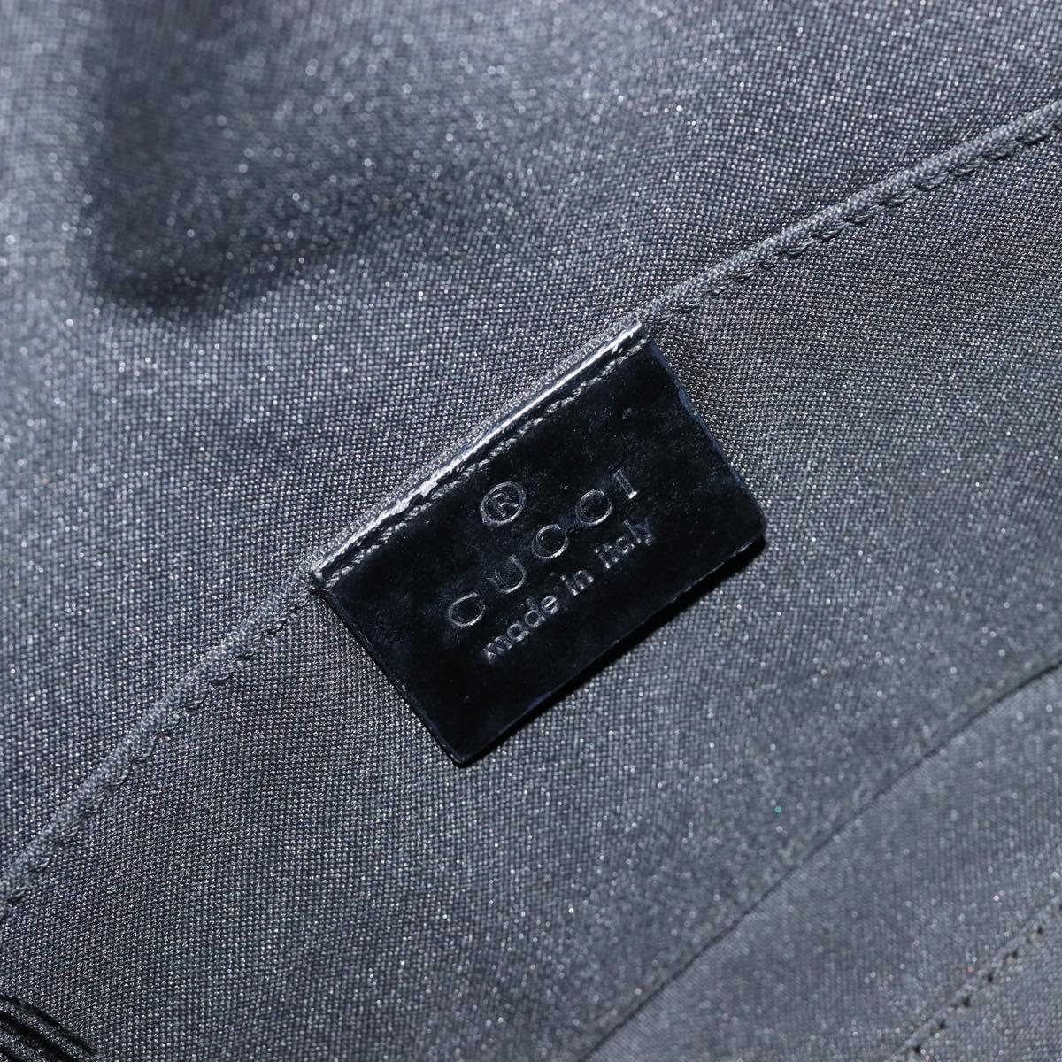 GUCCI GG Canvas Shoulder Bag Suede Black Silver 000 0602 Auth 201375V