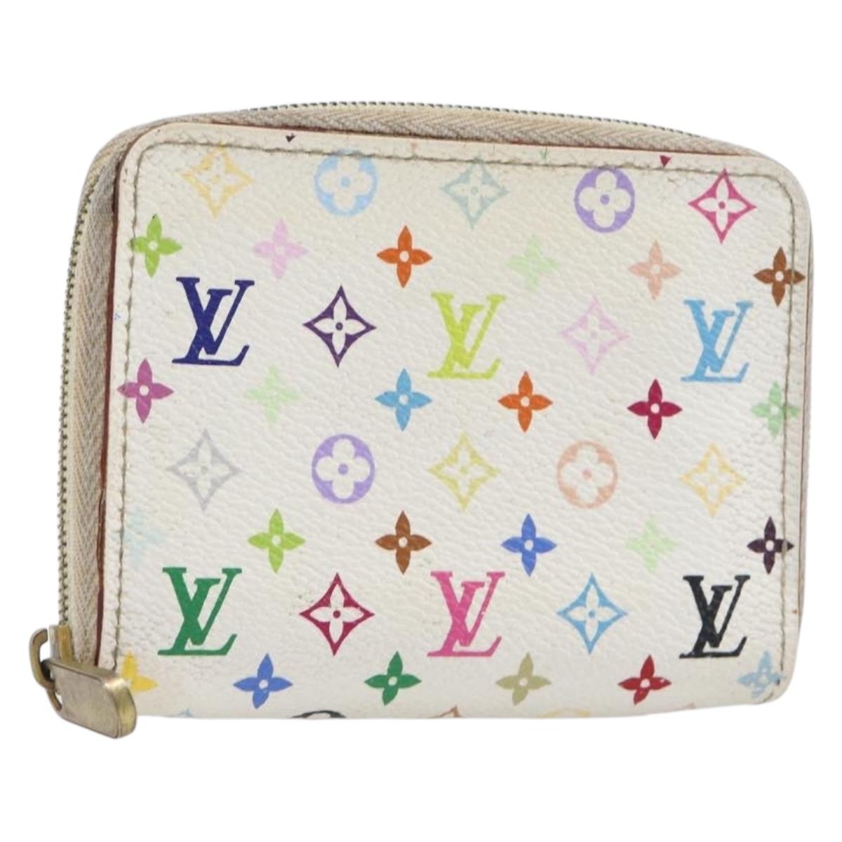 LOUIS VUITTON Monogram Multicolor Zippy Coin Purse White M93741 LV Auth 201382