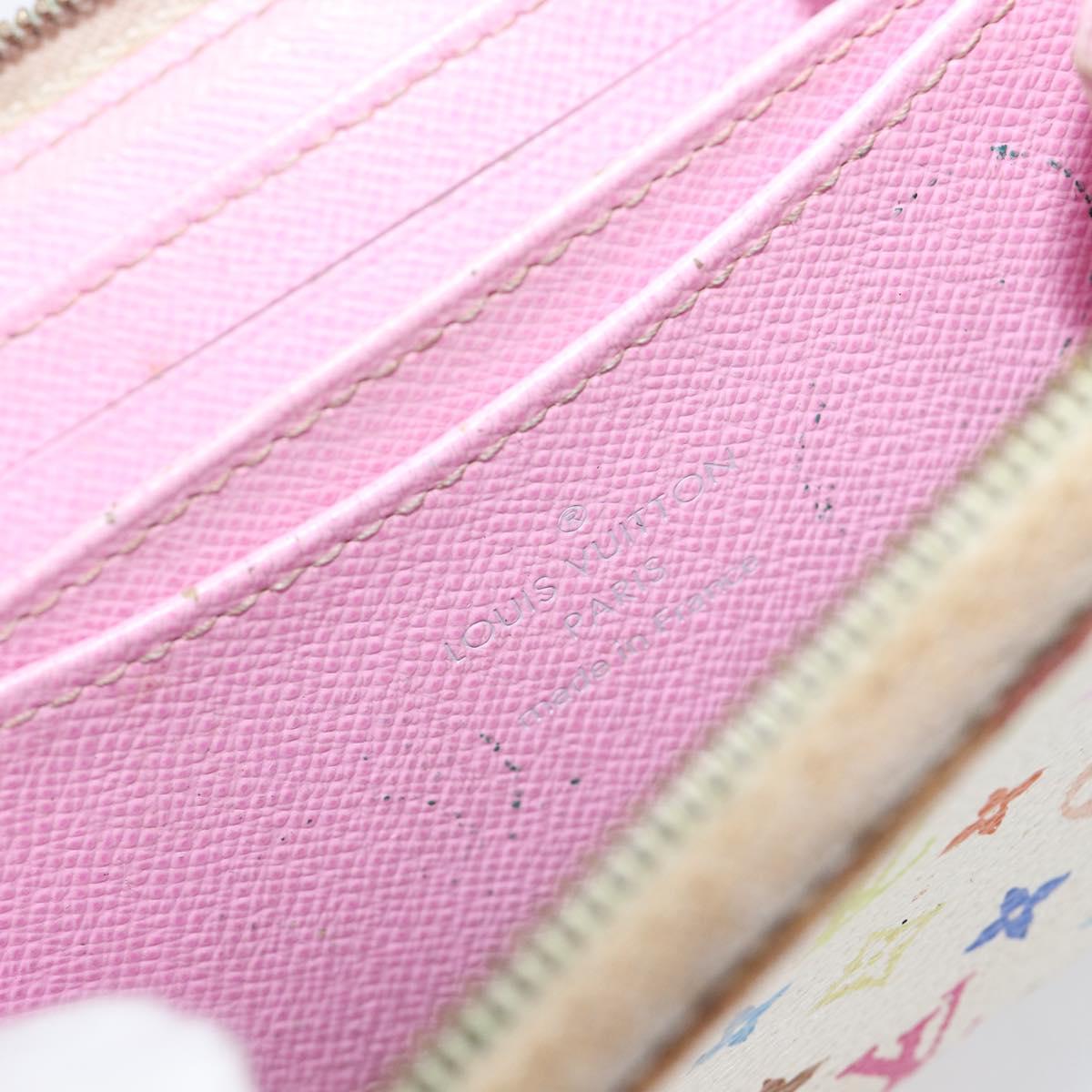 LOUIS VUITTON Monogram Multicolor Zippy Coin Purse White M93741 LV Auth 201382