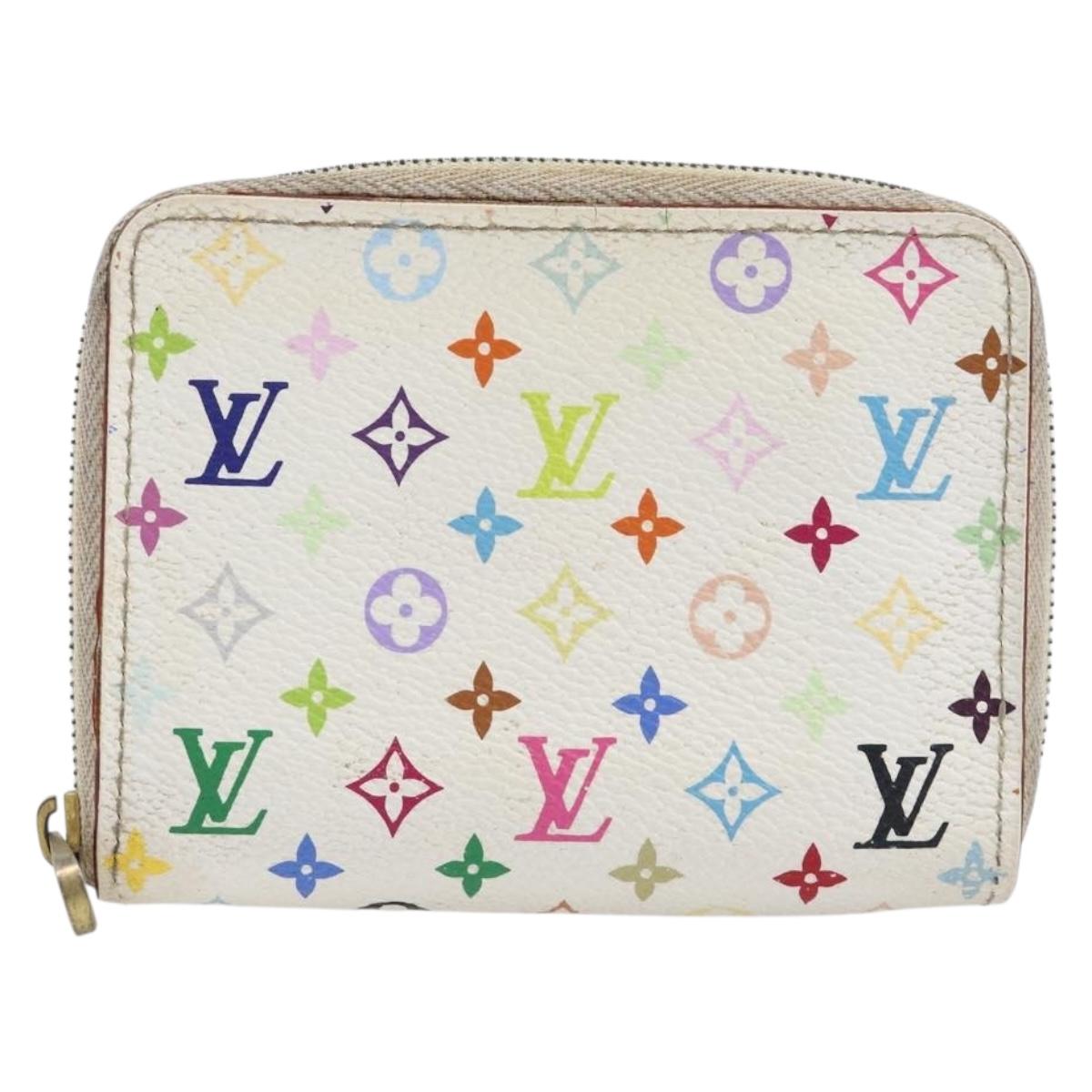 LOUIS VUITTON Monogram Multicolor Zippy Coin Purse White M93741 LV Auth 201382