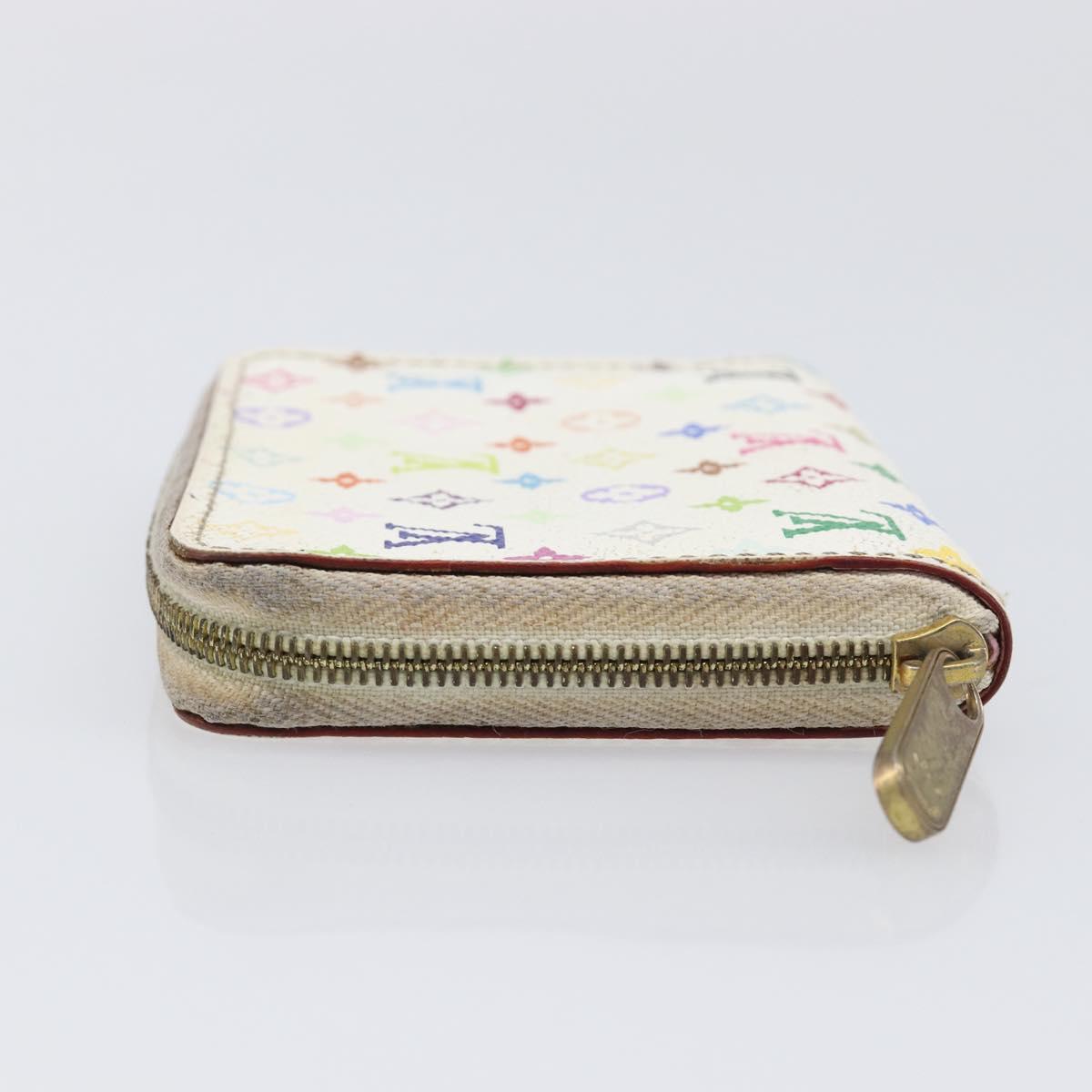 LOUIS VUITTON Monogram Multicolor Zippy Coin Purse White M93741 LV Auth 201382