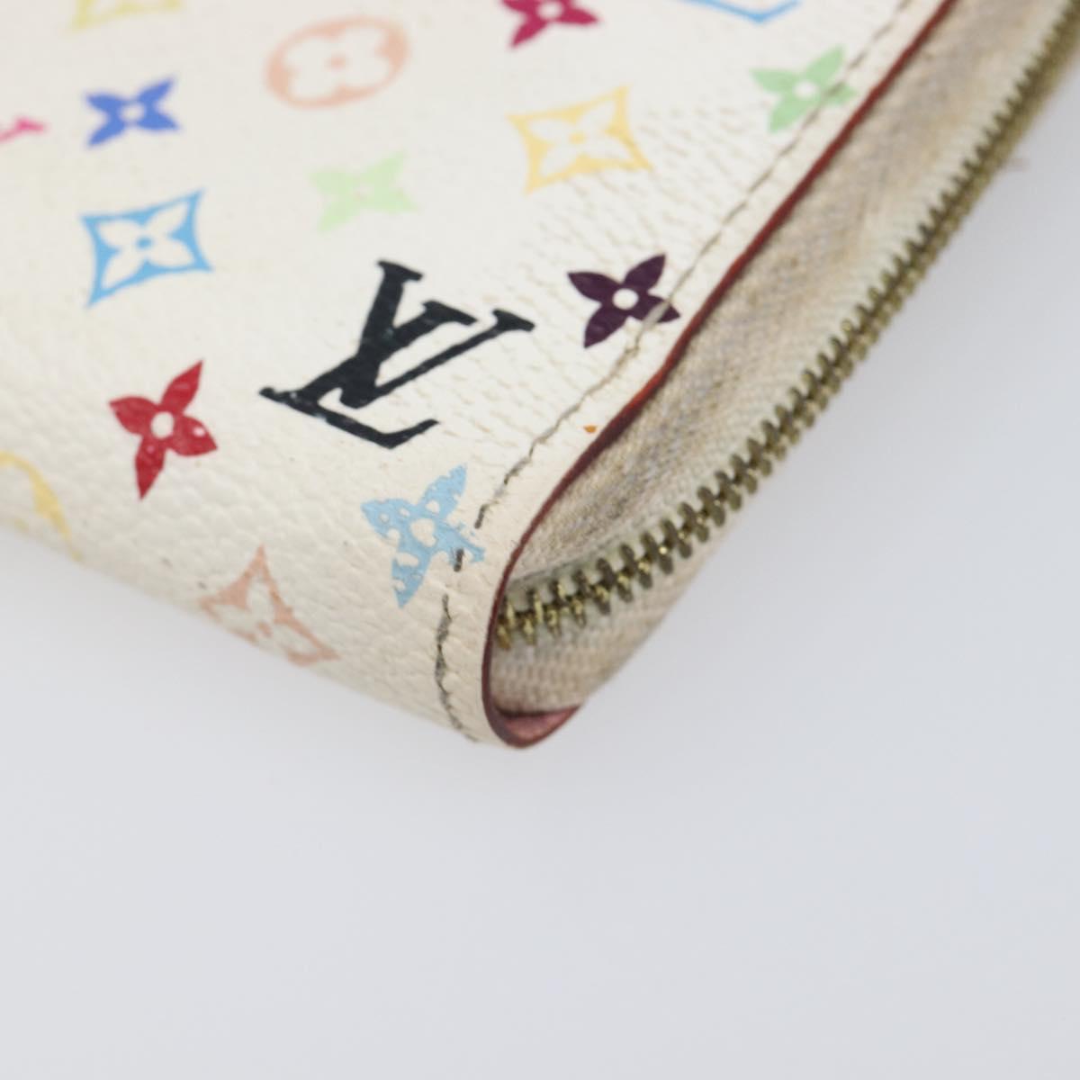 LOUIS VUITTON Monogram Multicolor Zippy Coin Purse White M93741 LV Auth 201382