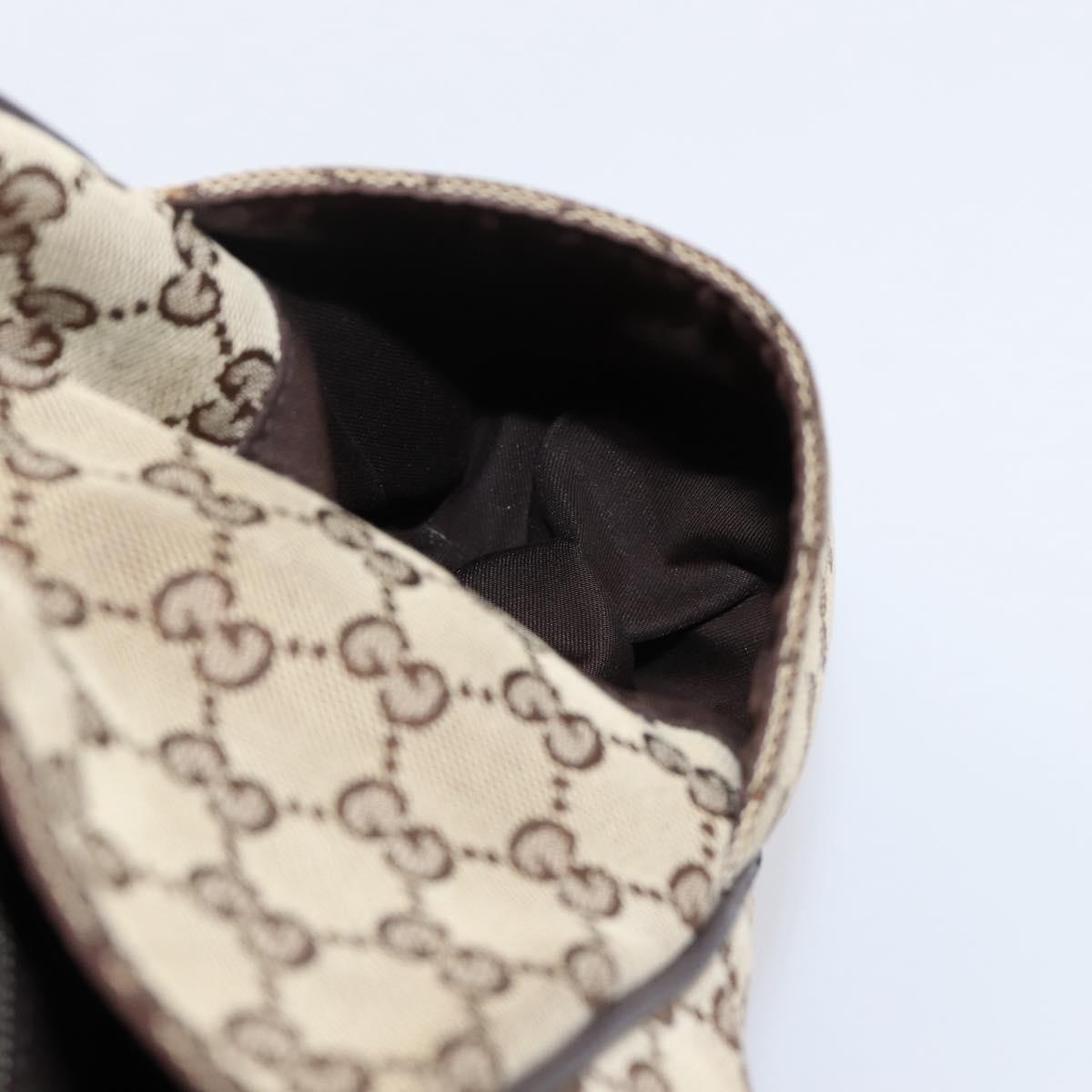 GUCCI GG Canvas Web Sherry Line Tote Bag Beige Silver 161836 Auth 201390A
